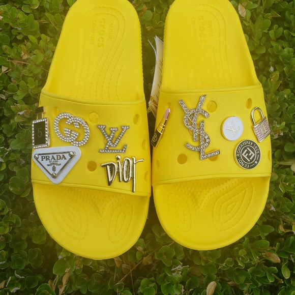 croc slides yellow